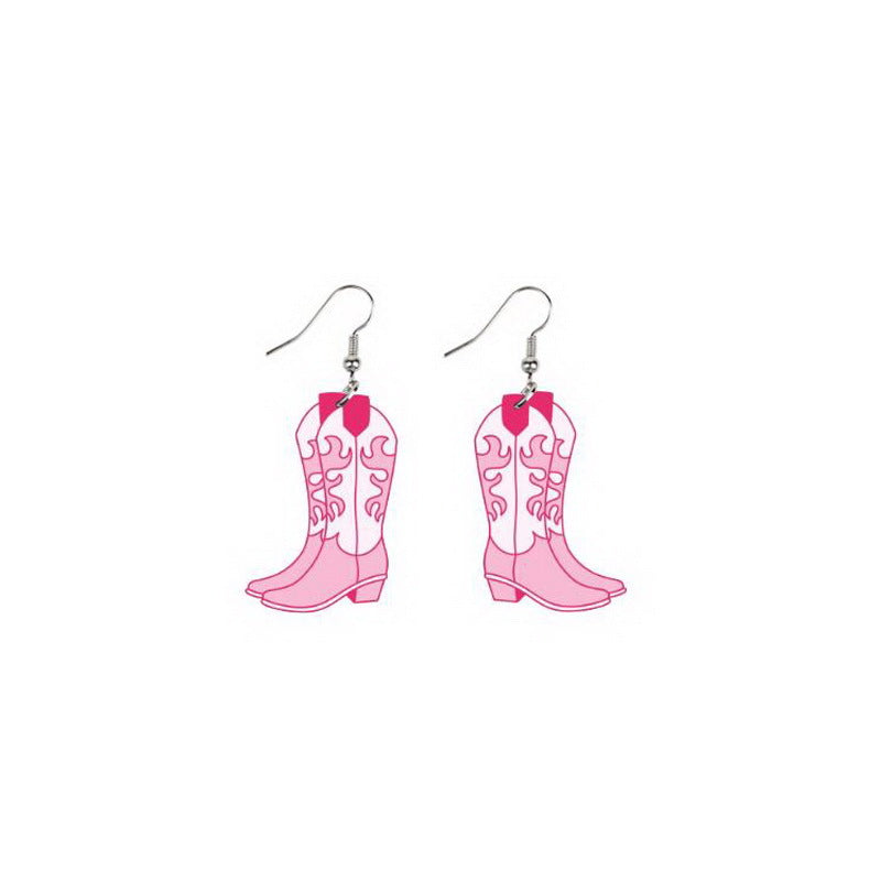 Cute Retro Cowgirl Hook Earrings