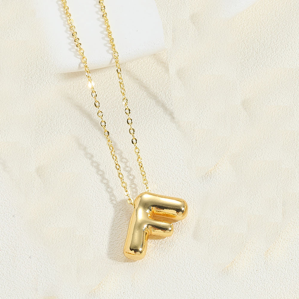 Balloon Initial Letter Pendant Necklace