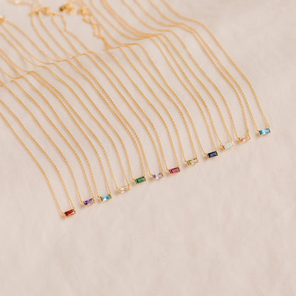 Minimalist Birthstone Chain Necklace