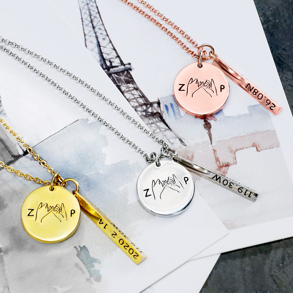 Personalized Engraved Promise Friendship Necklace