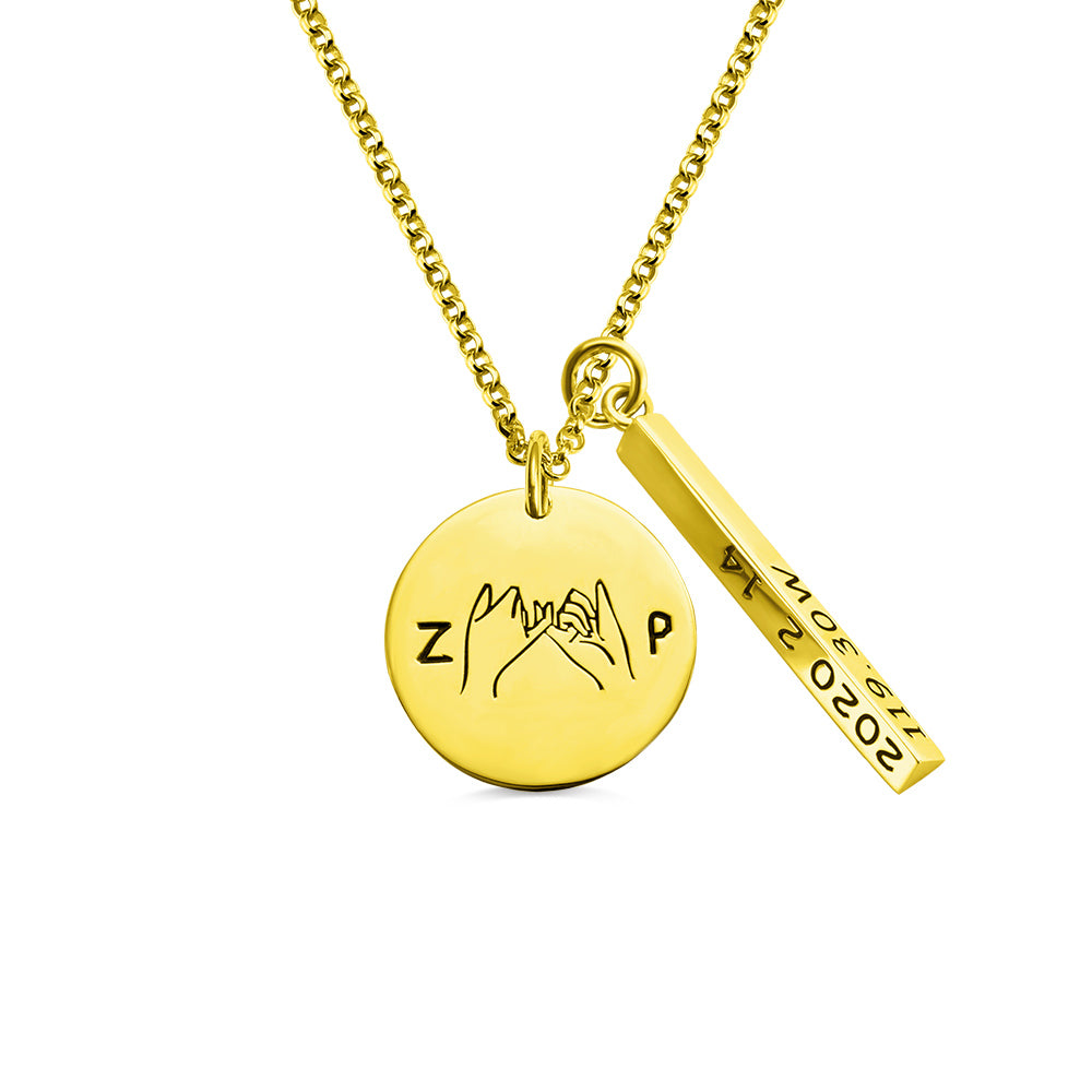 Personalized Engraved Promise Friendship Necklace