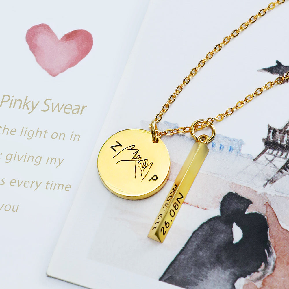 Personalized Engraved Promise Friendship Necklace