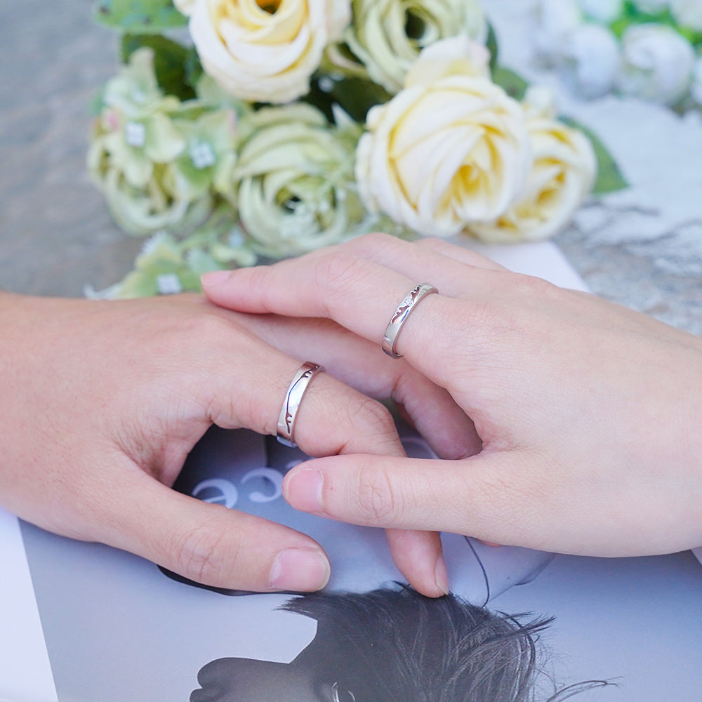Personalized Antler Couples Ring Set