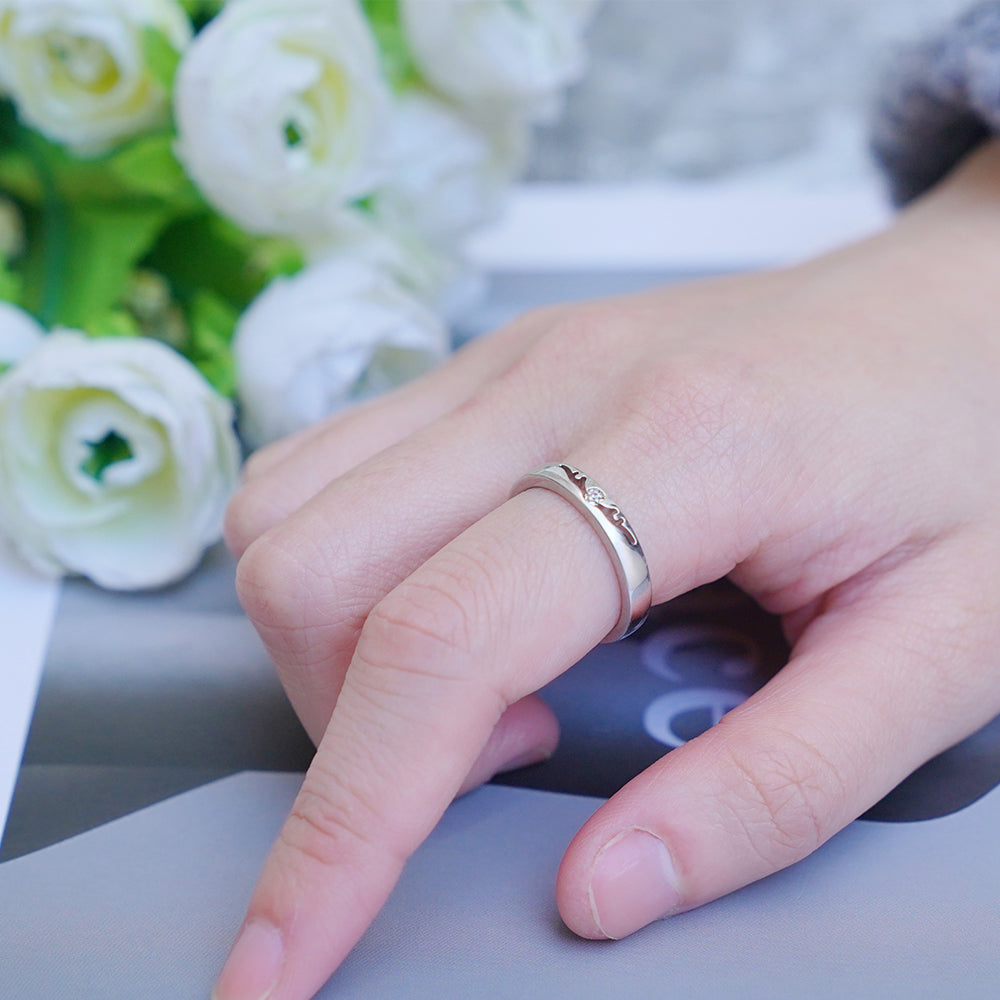 Personalized Antler Couples Ring Set