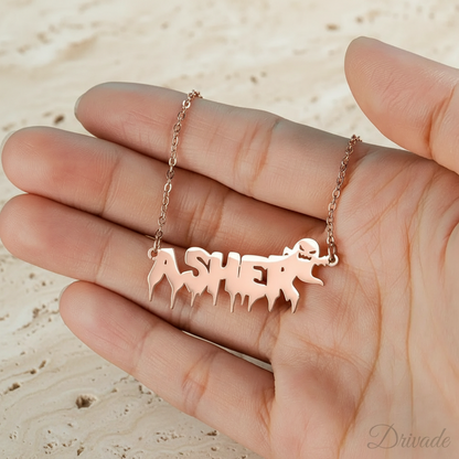 Custom Gothic Name Necklace