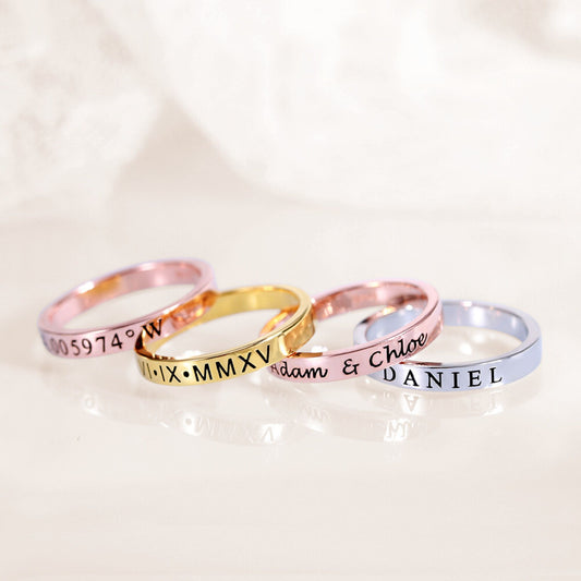 Custom Engraved Stackable Rings