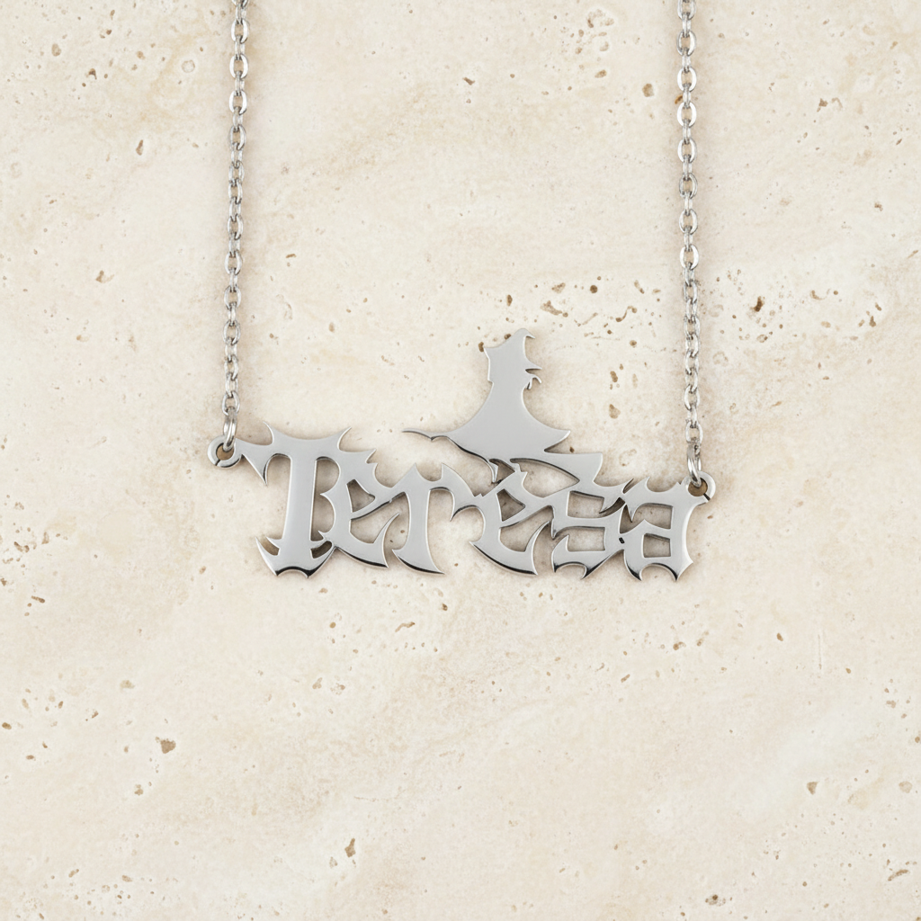 Custom Gothic Name Necklace