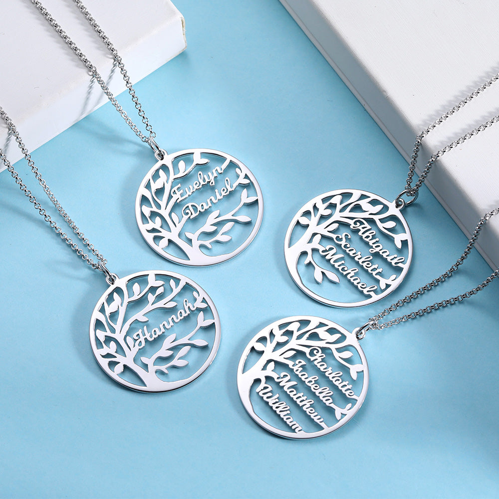 Personalized Family Names Tree Necklace