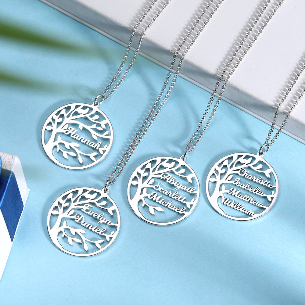 Personalized Family Names Tree Necklace