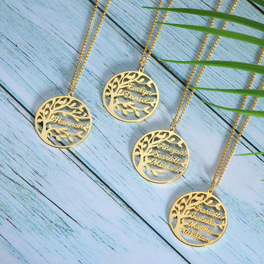 Personalized Family Names Tree Necklace