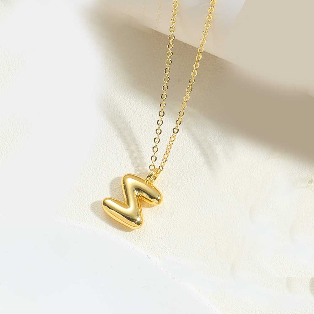 Dainty Balloon Initial Pendant Necklace