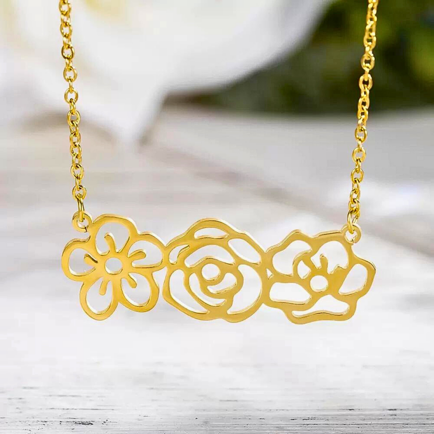 Combined Birth Flowers Necklace