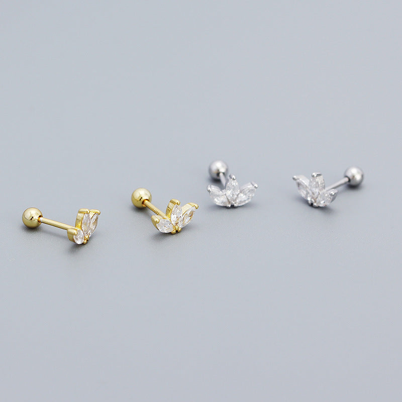 Minimalist 925 Silver Rhinestone Ear Studs