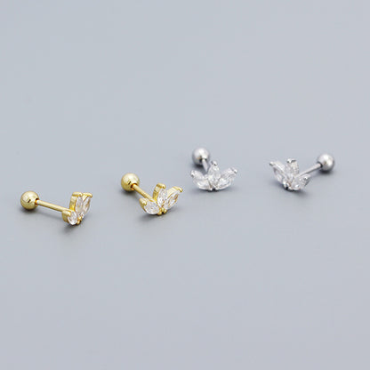 Minimalist 925 Silver Rhinestone Ear Studs