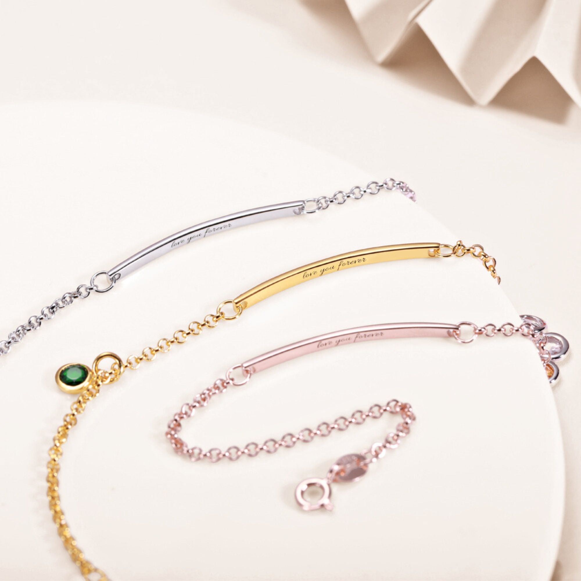 Personalized Minimalist Birthstone Bracelet