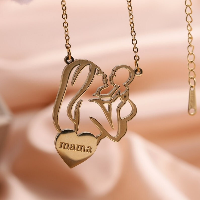 Custom Name Mom and Baby Necklace