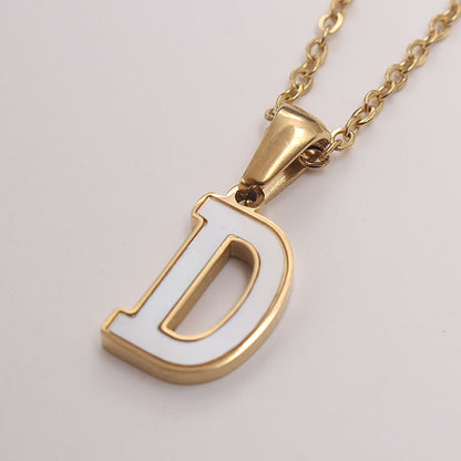 Bold Initial Shell Pendant Necklace