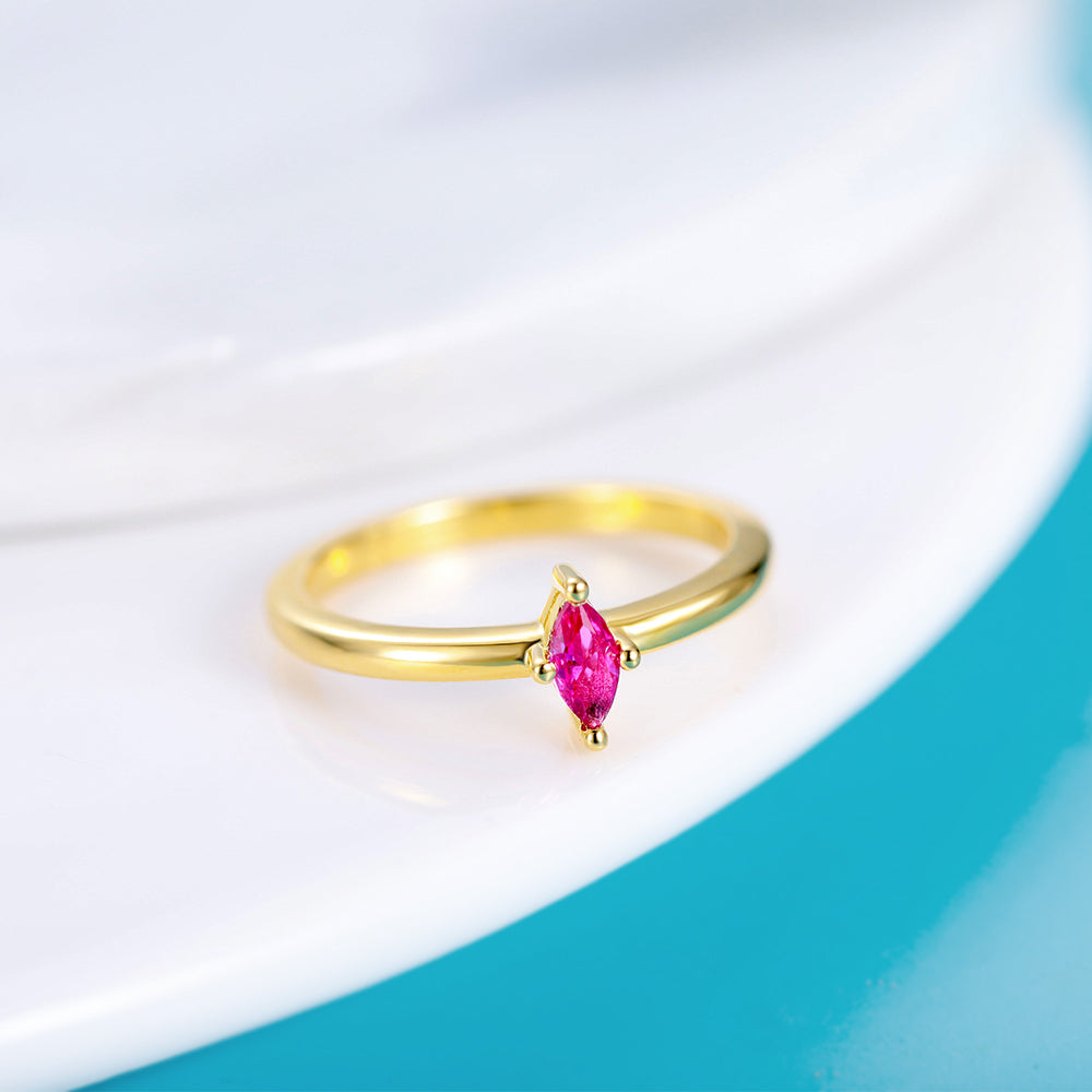 Combined Birthstone Solitaire Ring