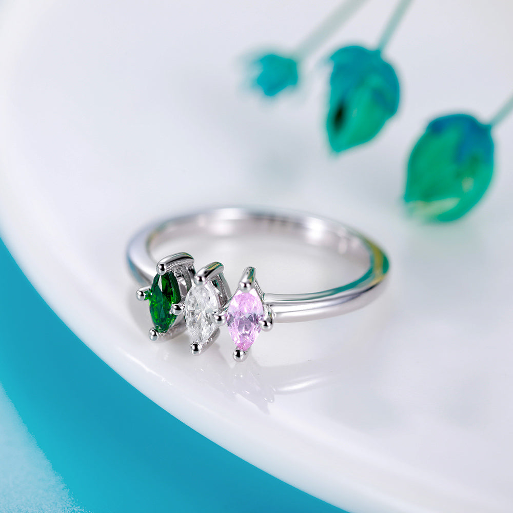 Combined Birthstone Solitaire Ring