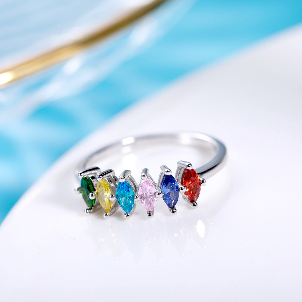 Combined Birthstone Solitaire Ring