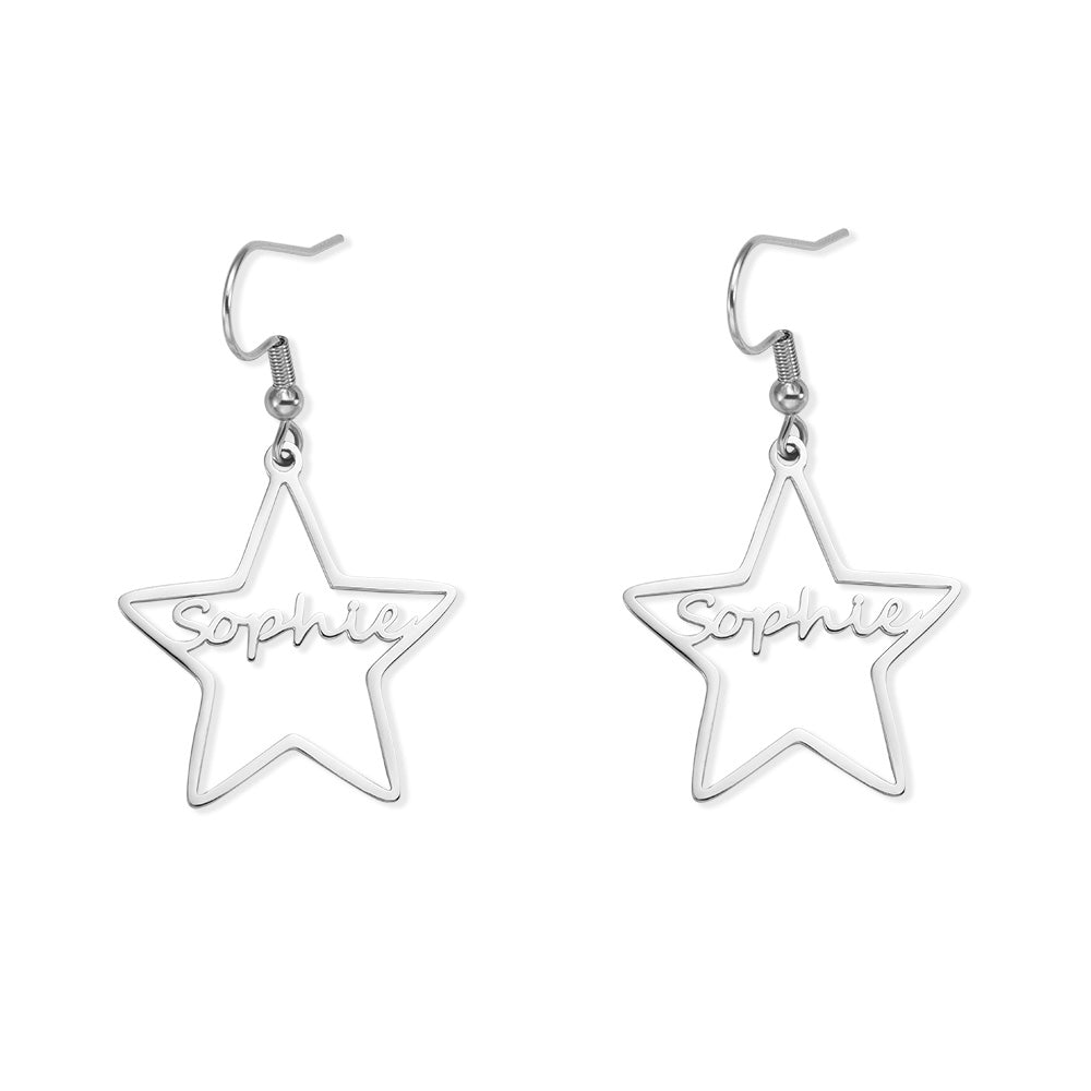 Custom Name Star Earrings