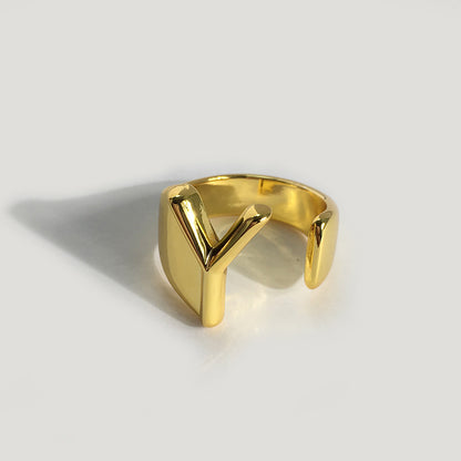 Bold Initial Statement Open Ring