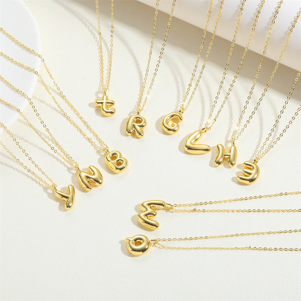 Dainty Balloon Initial Pendant Necklace