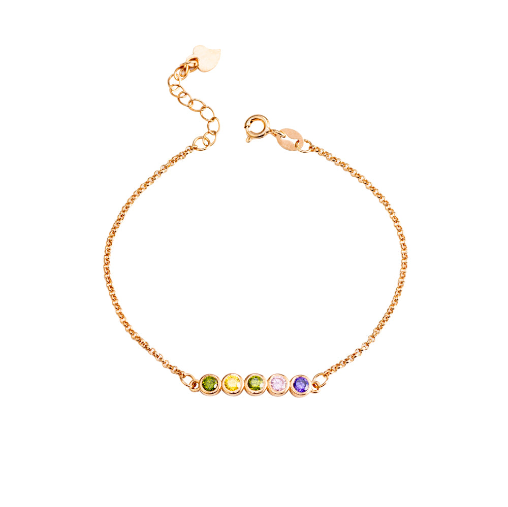 Combined Birthstone Minimalist Bracelet