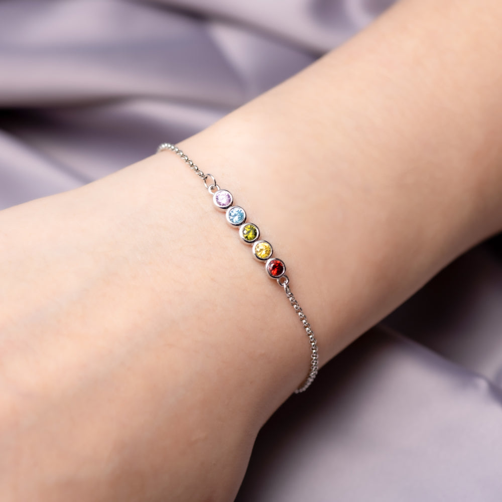 Combined Birthstone Minimalist Bracelet