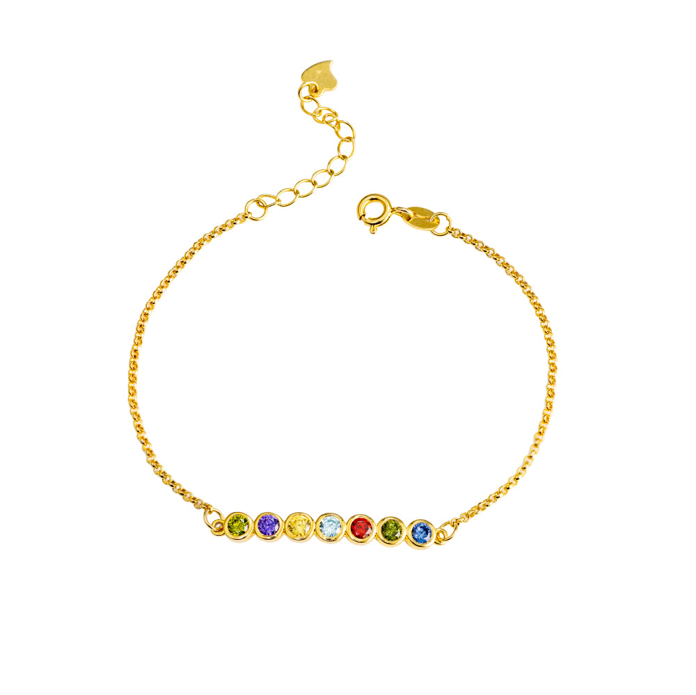 Combined Birthstone Minimalist Bracelet