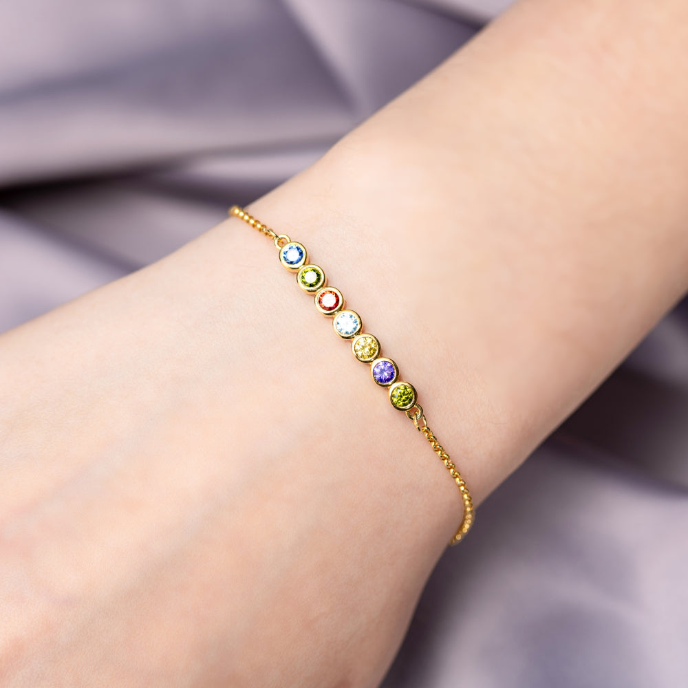 Combined Birthstone Minimalist Bracelet