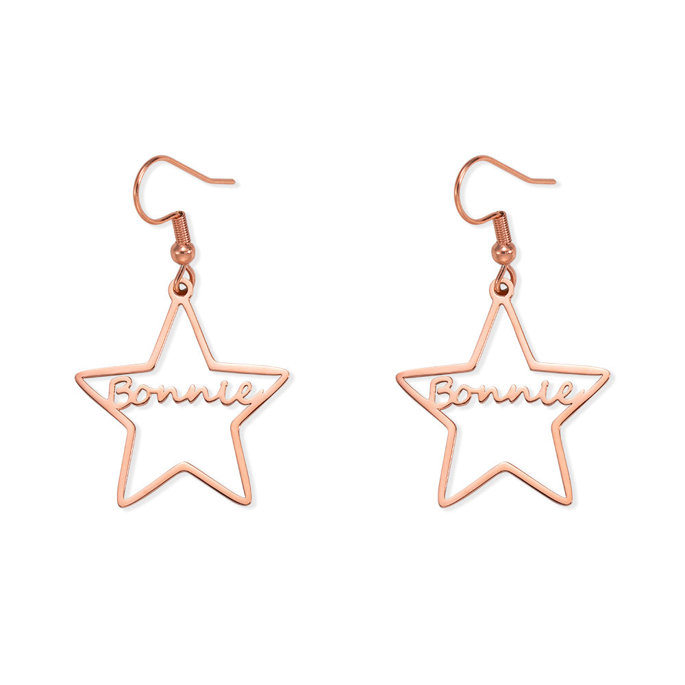 Custom Name Star Earrings