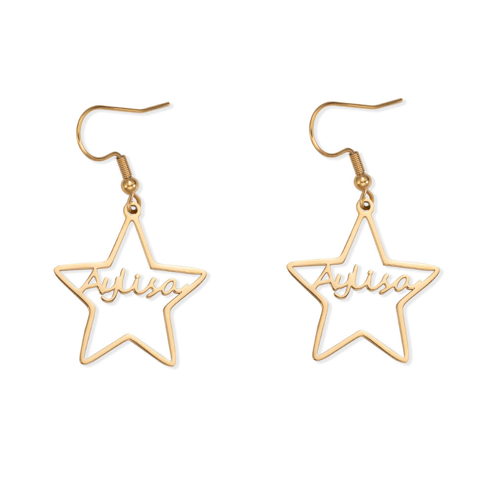 Custom Name Star Earrings