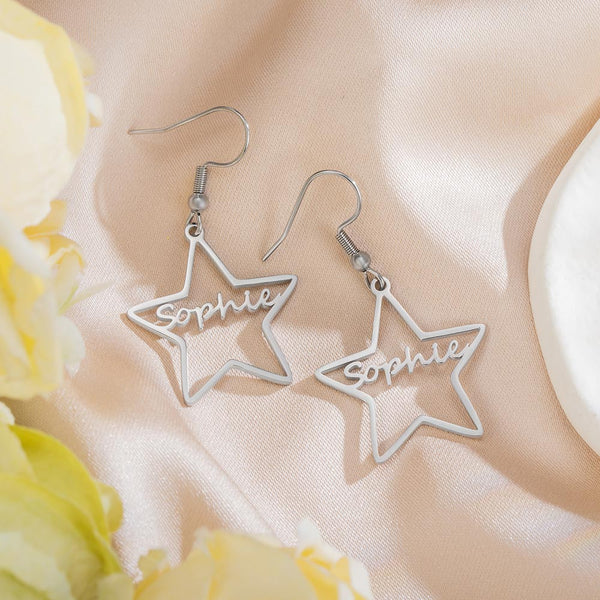 Custom Name Star Earrings