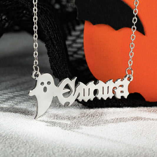 Personalized Gothic Name Necklace Sterling Silver 925