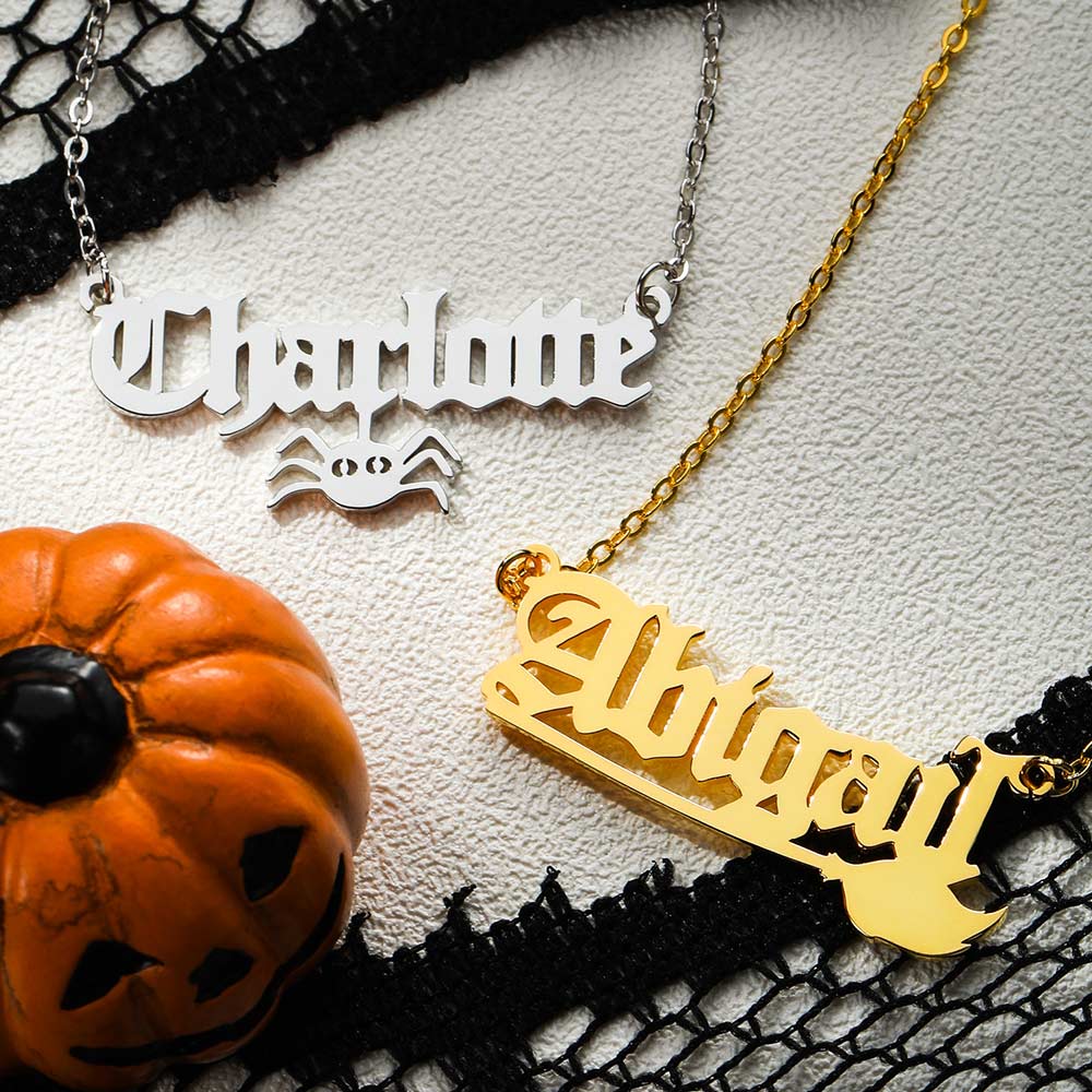 Personalized Gothic Name Necklace