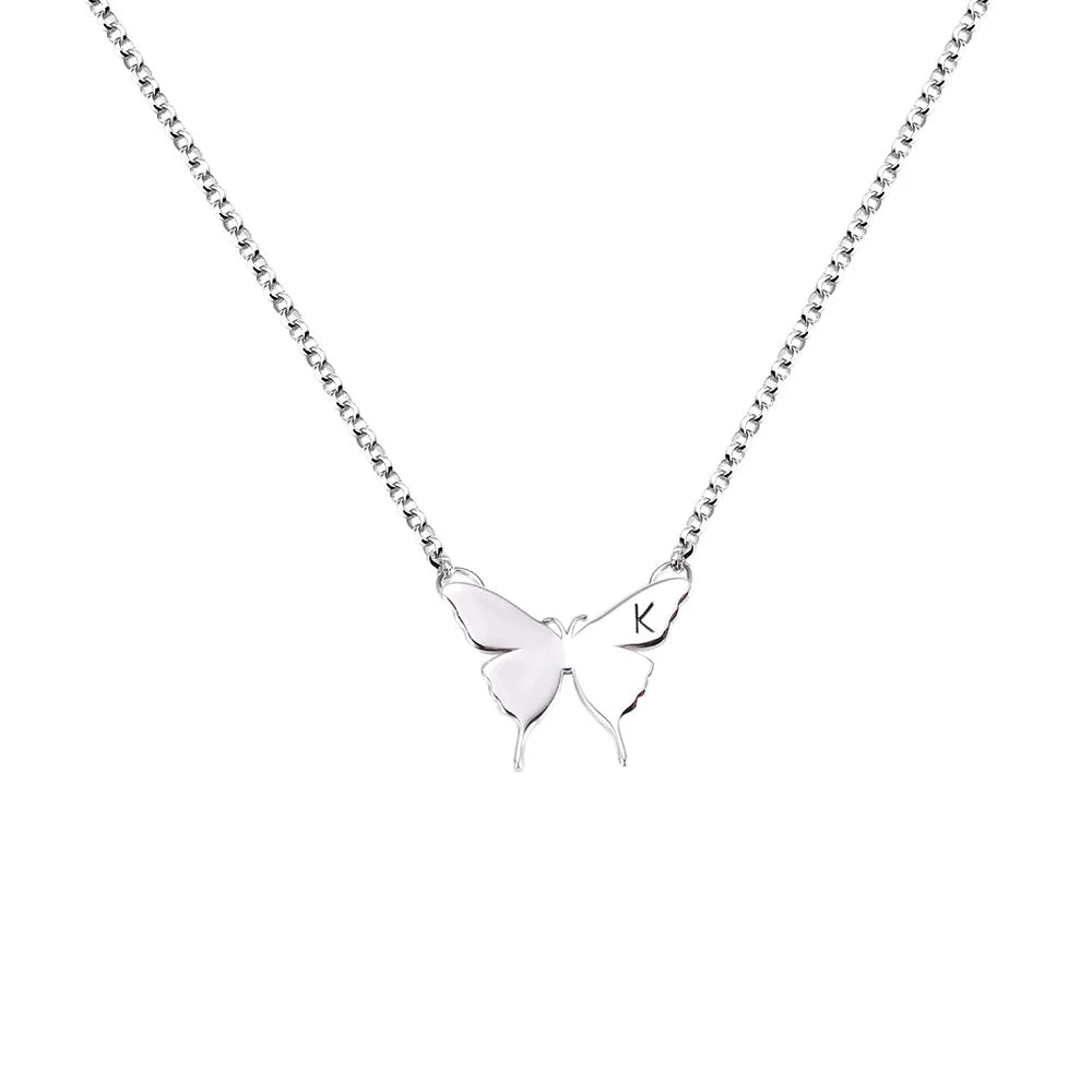 Personalized Butterfly Initial Necklace