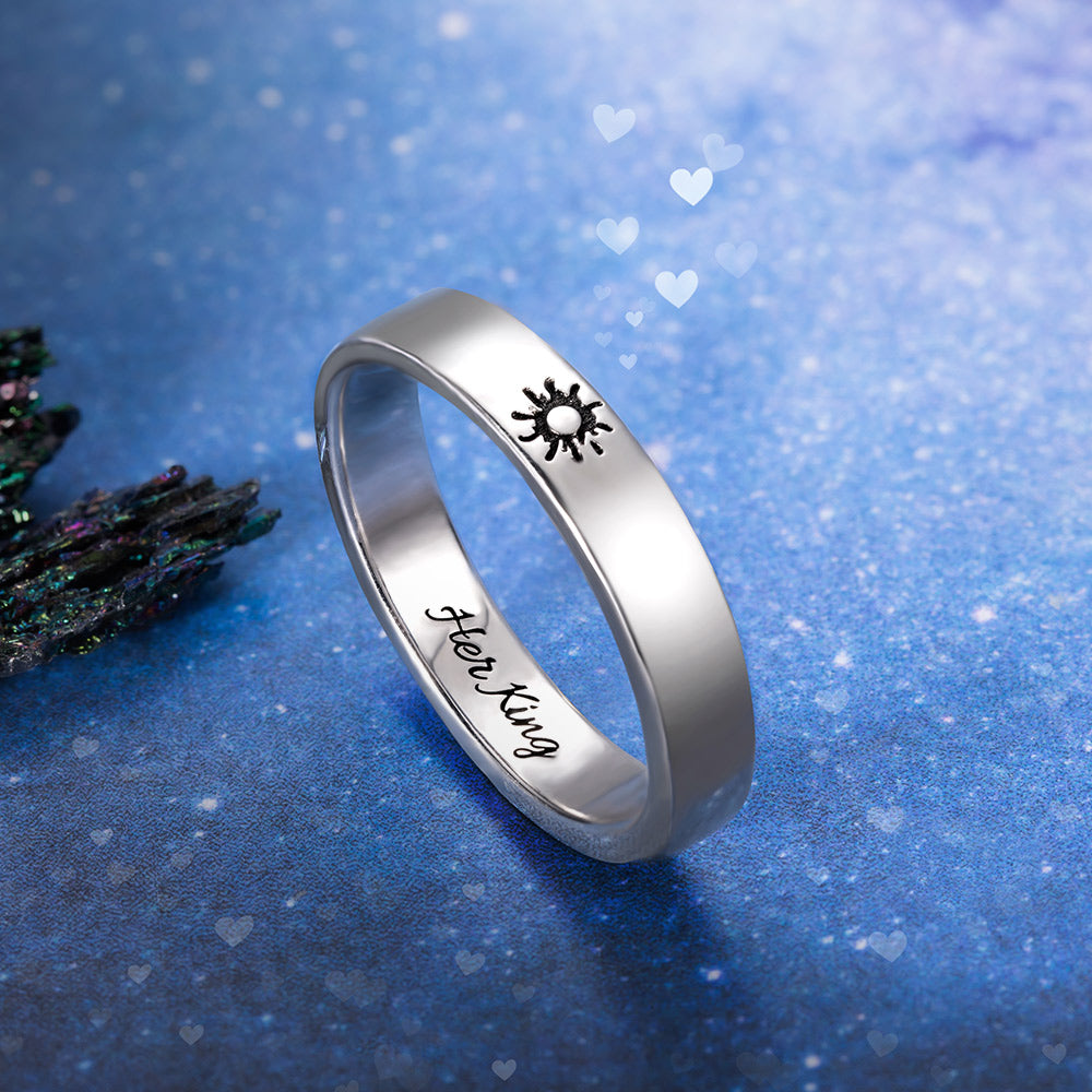 Personalized Sun & Moon Couple Rings