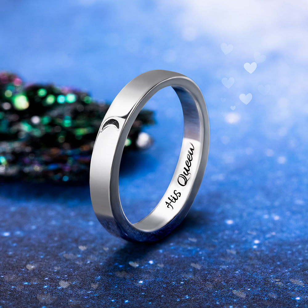 Personalized Sun & Moon Couple Rings