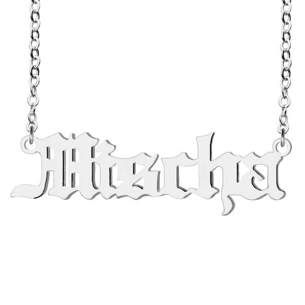 Custom Old English Name Necklace