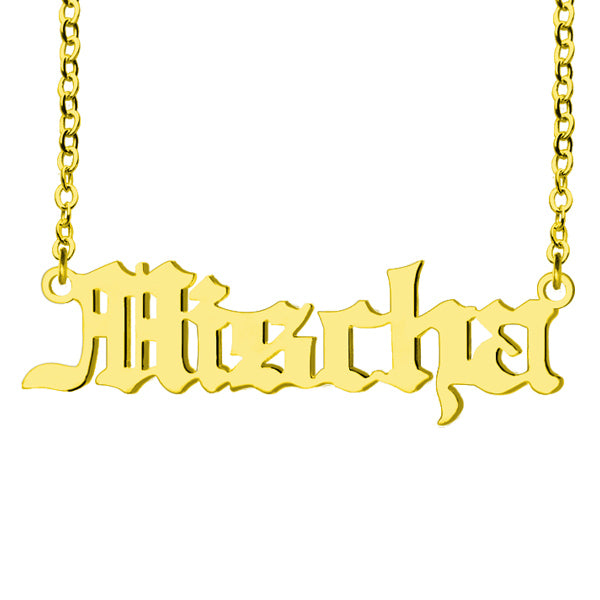 Custom Old English Name Necklace