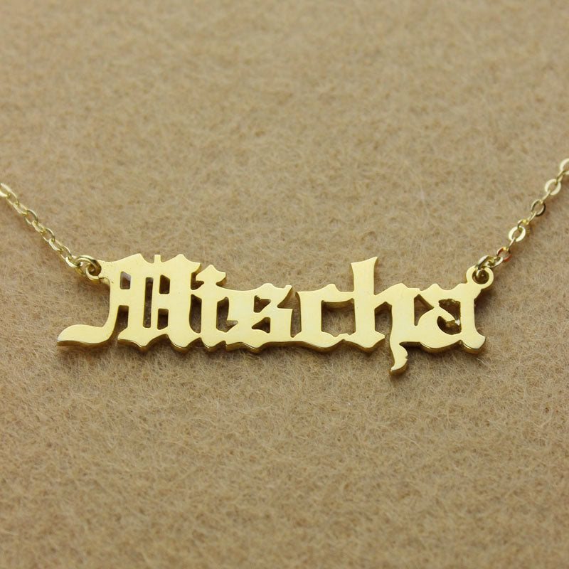 Custom Old English Name Necklace