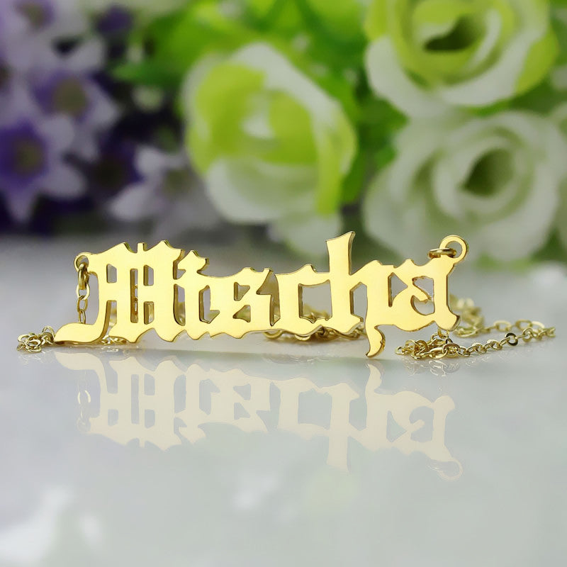 Custom Old English Name Necklace