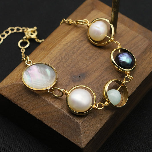 Handmade Baroque Mother of Pearl Bracelet