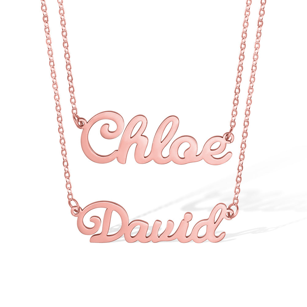 Custom Double Layer Name Necklace