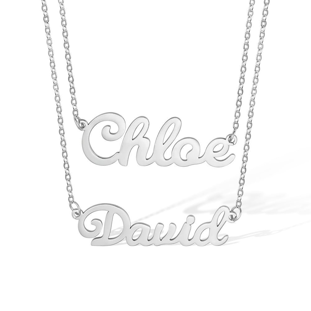 Custom Double Layer Name Necklace