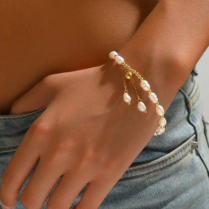 Beachy Freshwater Pearl Beaded Bracelet