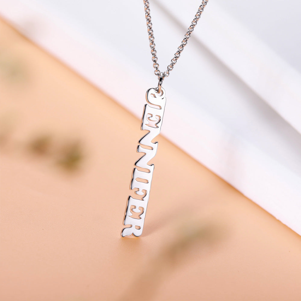 Personalized Vertical Bar Name Necklace