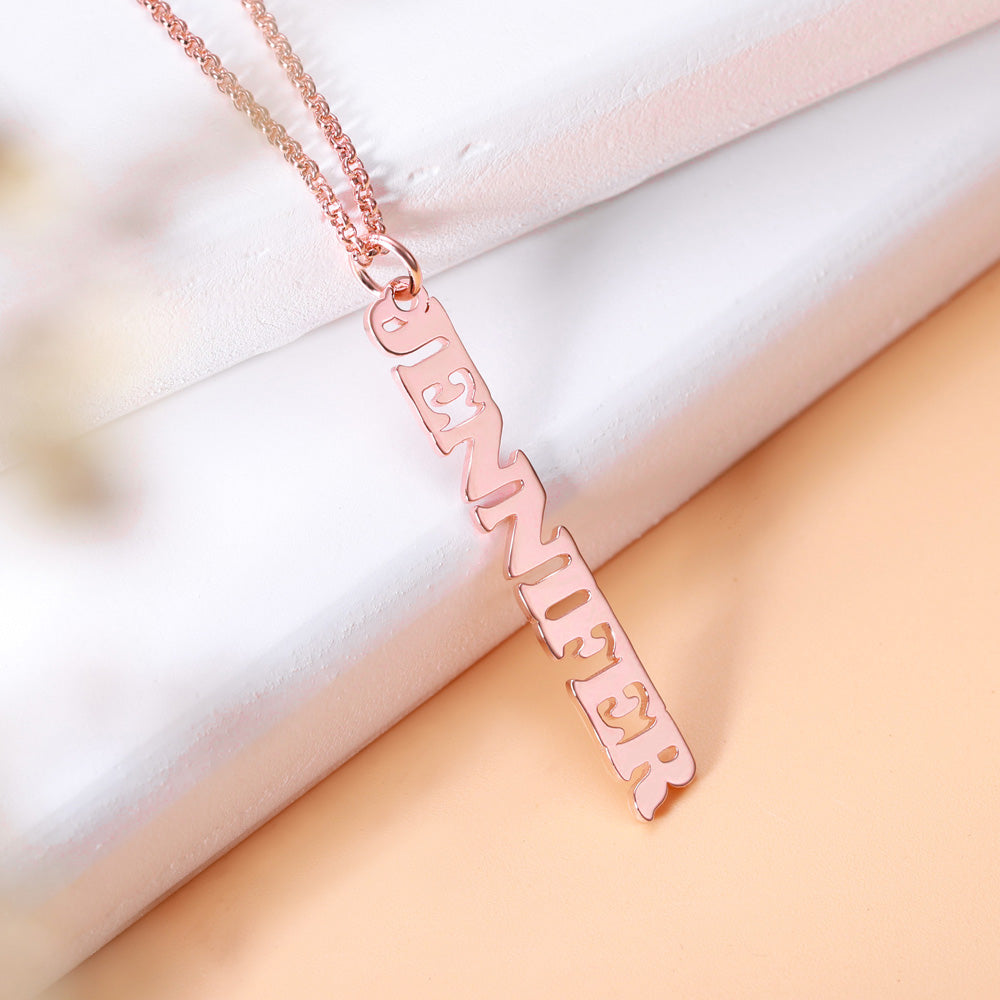 Personalized Vertical Bar Name Necklace