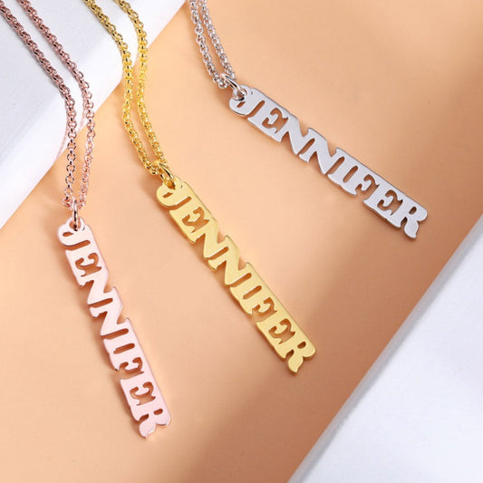 Personalized Vertical Bar Name Necklace